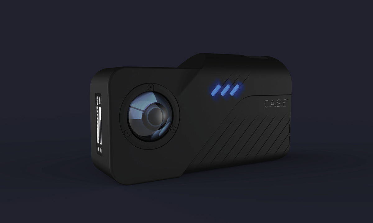 smart camera Connected Camera IoT rendering animation  Body-Worn Camera law enforcement police product design  prototype