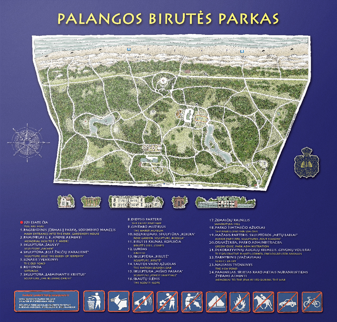 map Park botany forest Seaside Palanga