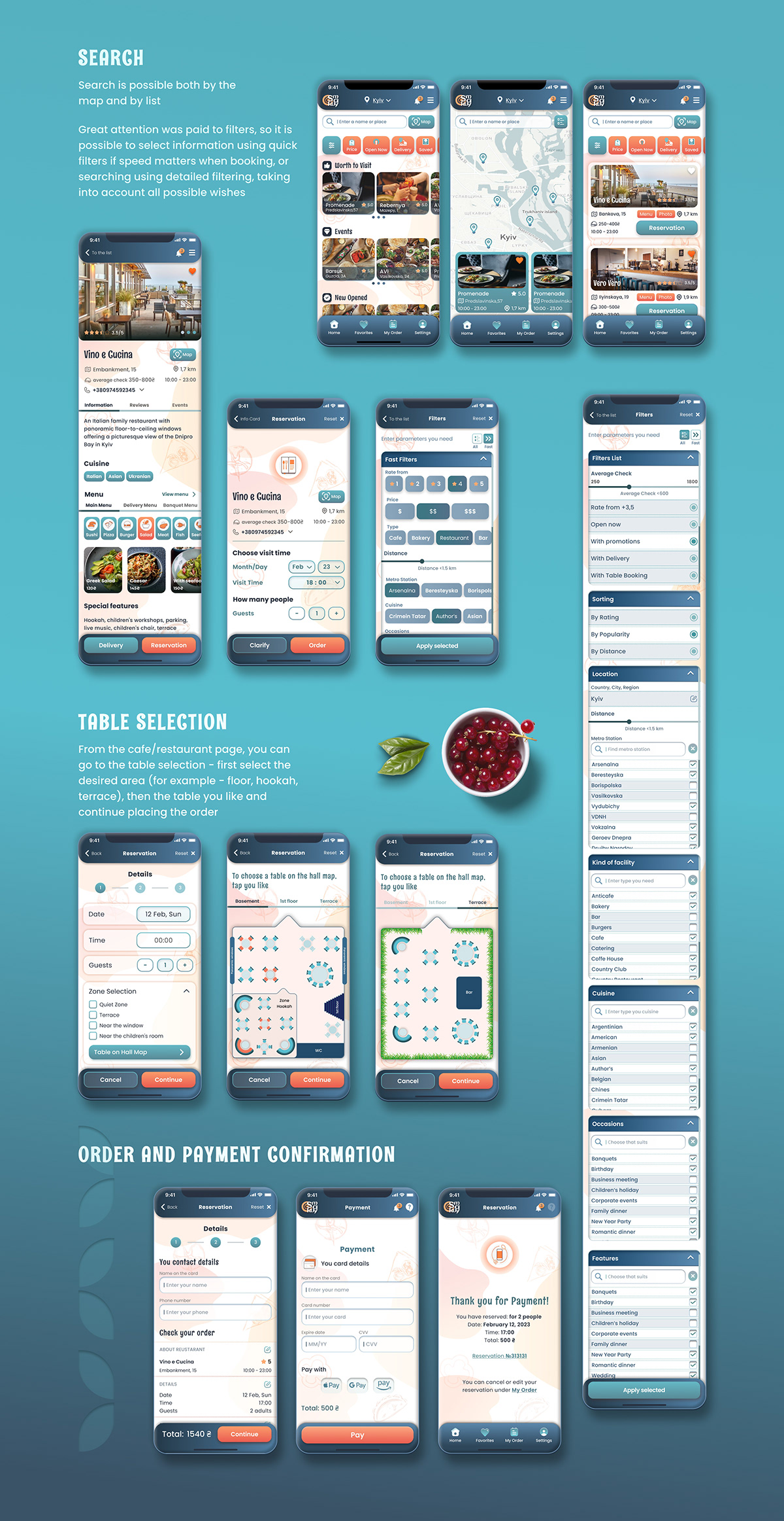 delivery Figma Mobile app Online Booking restaurant restaurant delivery Restaurant Table Booking table booking UI/UX Web Design 