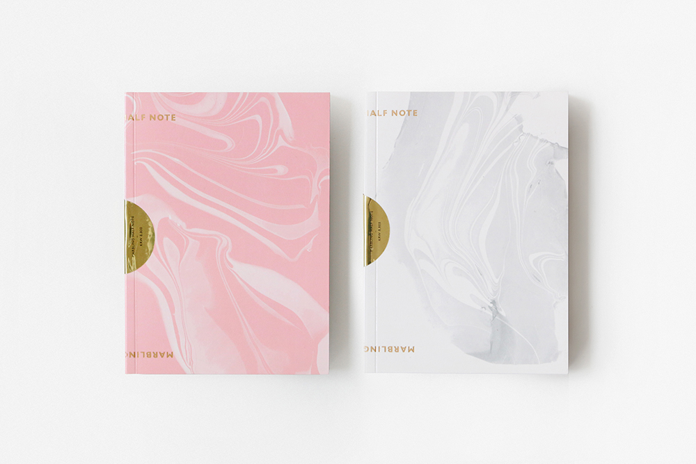 marbling note paint artwork stationary pink silver golden brand product design editorial handmade print Korea