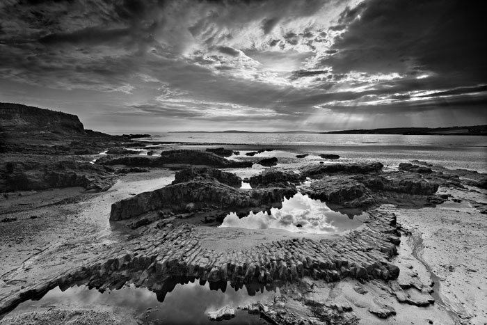 Ireland black and white coastline irish fine art Landscape