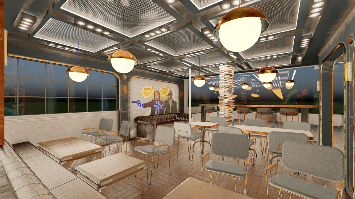 3D architecture bar colombia interiordesign Render rooftop