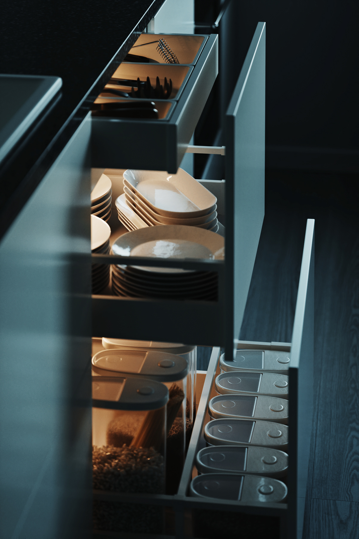 3D CGI Render FStorm Interior design kitchen visualisation inspiration
