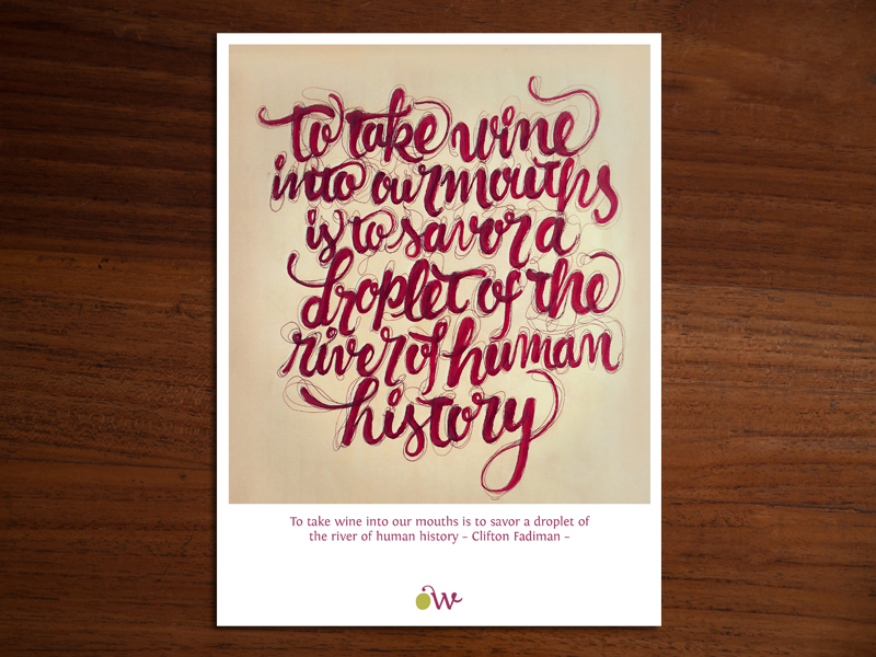 handdrawn wine quote businesscards identity natural lettering organic Pentel