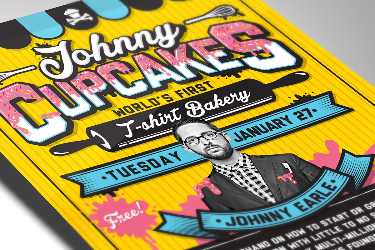 poster johnny cupcakes uncc Charlotte