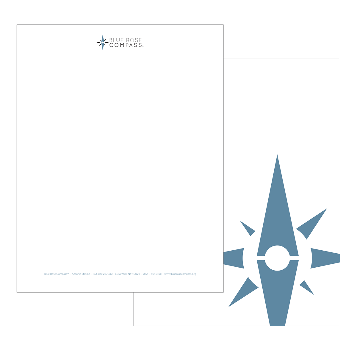Corporate Visual Identity non-profit logo Website girls Blue Rose Compass Sølvhviid Refugees