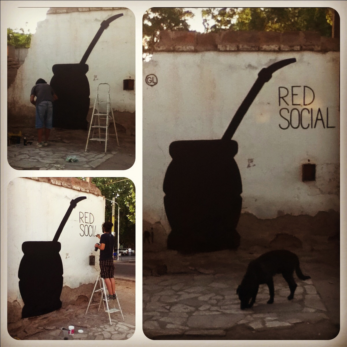 streetart gaucholadri mendoza argentina Mural wall Urbanart Urban Street art black icons MURALISMO arteurbano