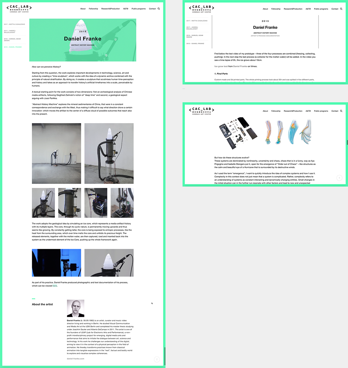 Art Institution futuristic gallery interaction Layout Media Art research typography   ux/ui Website