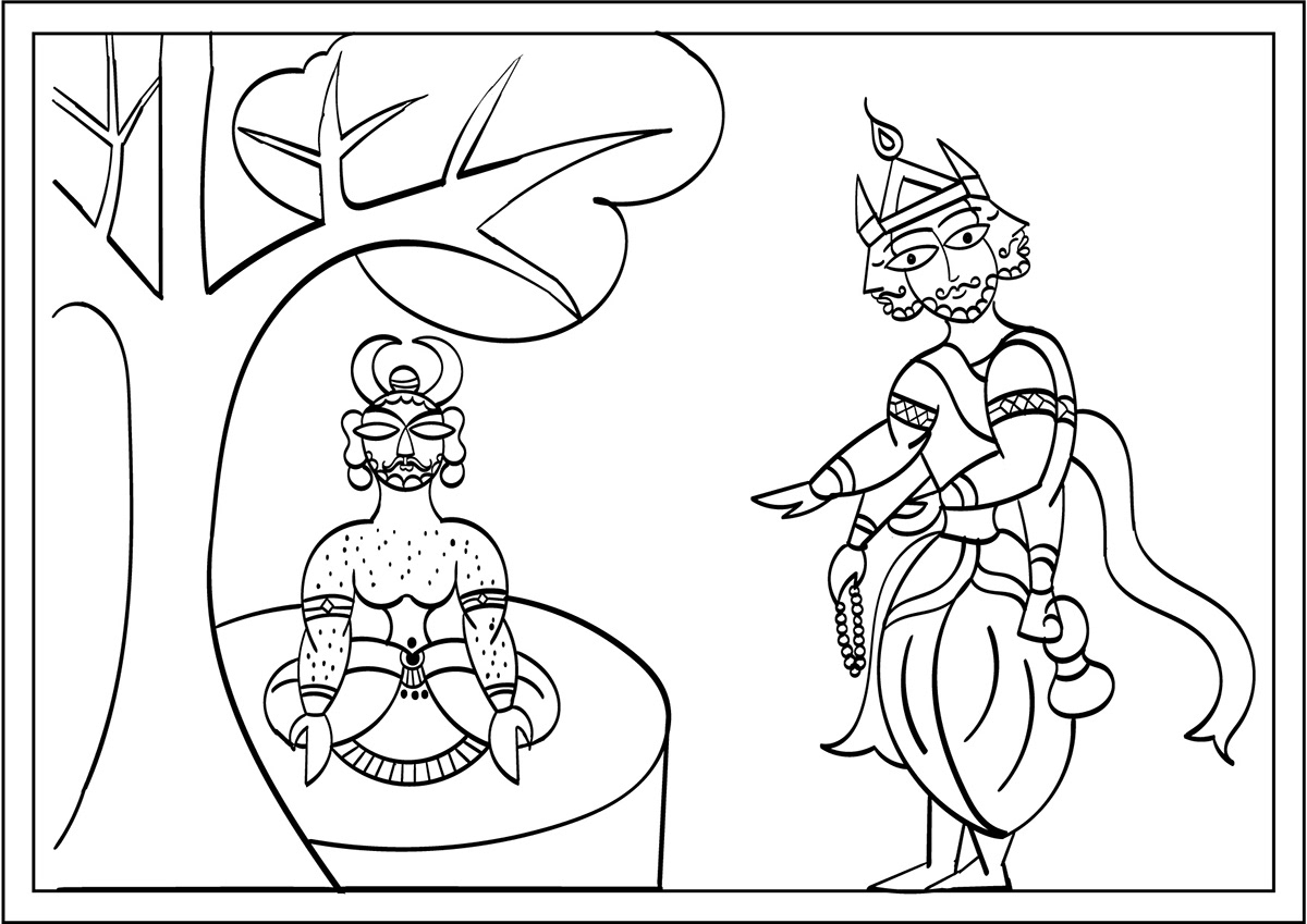 adobe illustrator artform Digital Art  bengal patua Indian folk art artforms of india Bengal Patua Art