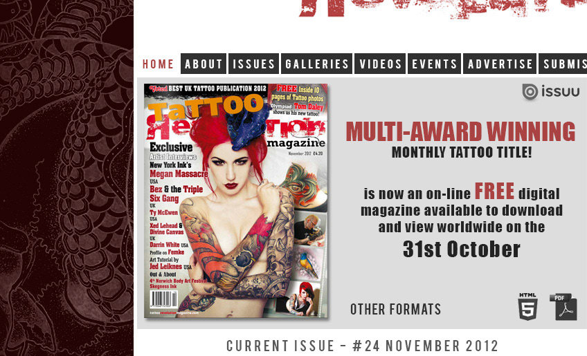 Layout Website tattoo tattooing skull snakes