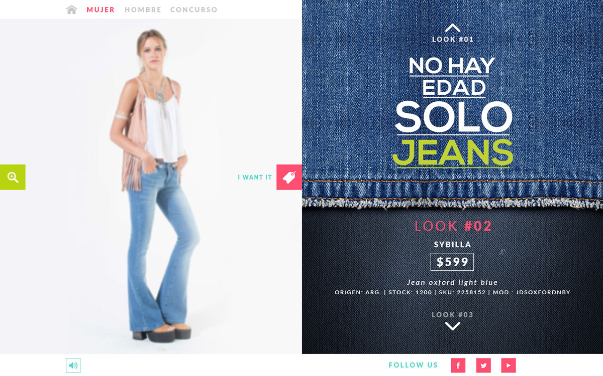 jeans jean design Web UI ux promo Campaña