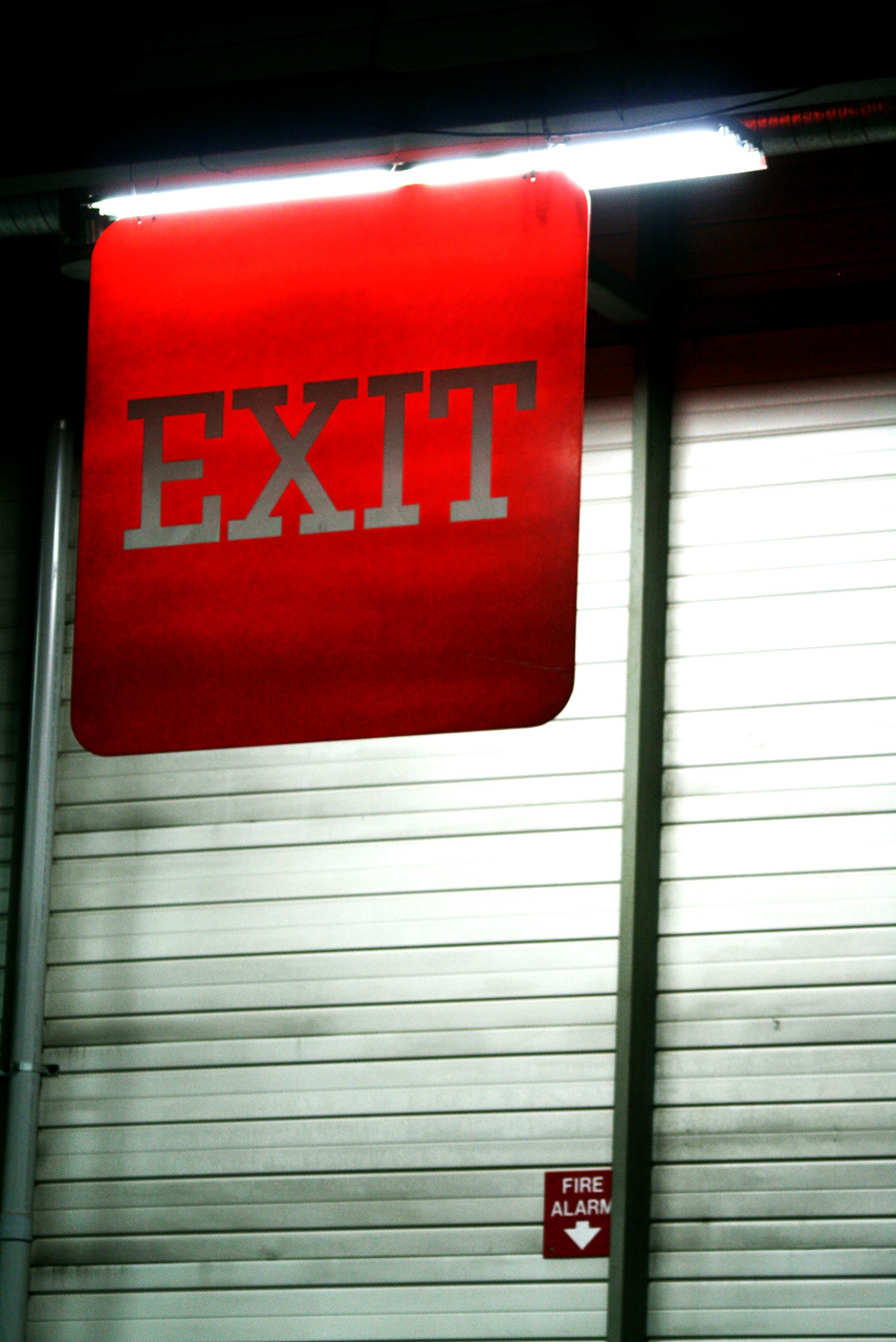 Exit sign signs photo type print minimal