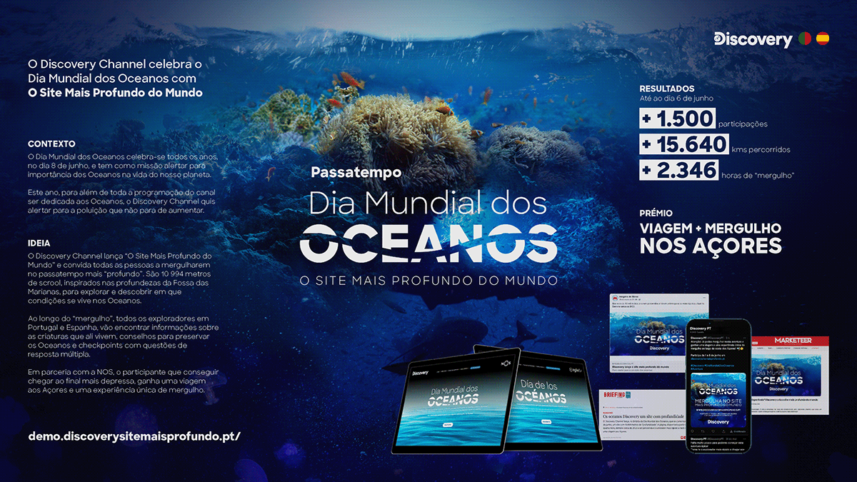 DiaMundialdosOceanos Discovery Channel Meio Ambiente Passatempo reciclagem site sustentabilidade Adobe Portfolio