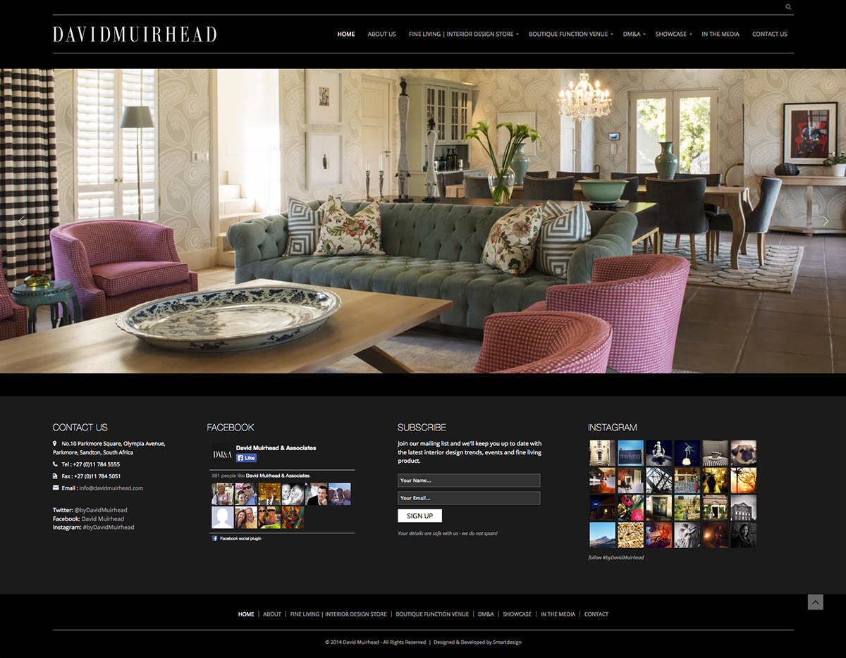david muirhead interior design website interior website Black Website black photography website