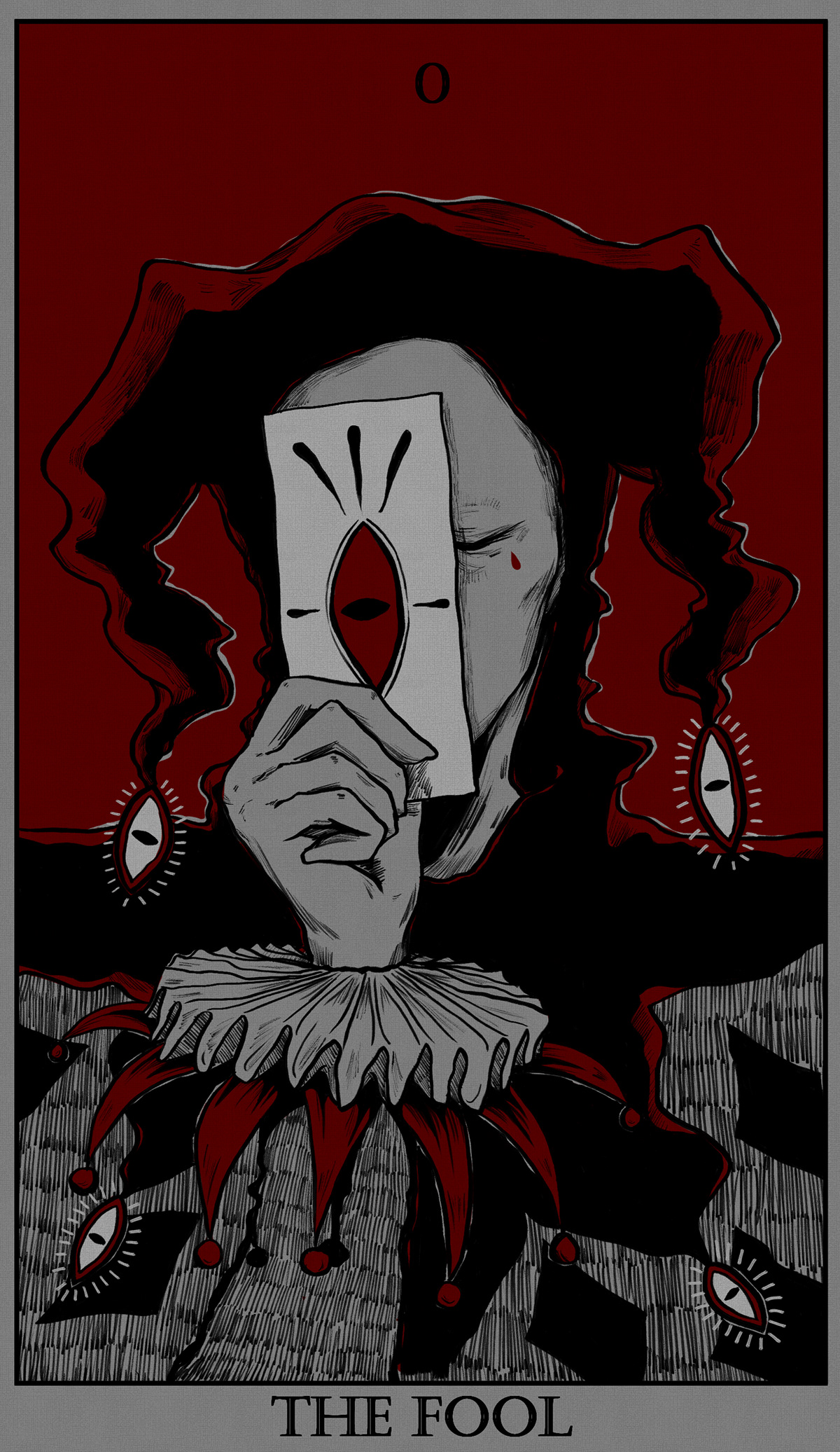 tarot major arcana Tarot Cards digital illustration ILLUSTRATION  eyes red black clean simple