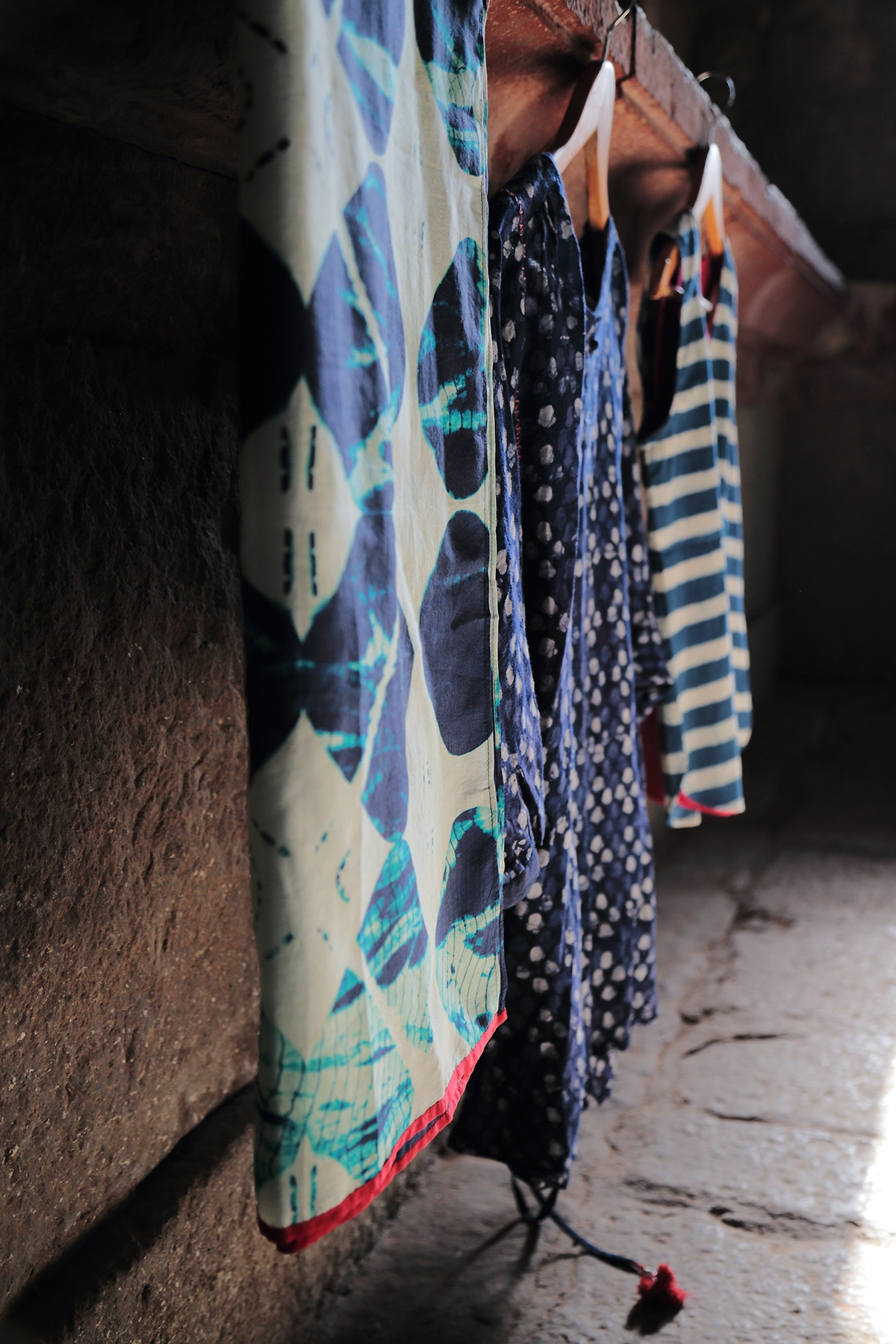 Garments textile Indigo Collection monument shoot Landscape Embroiderry