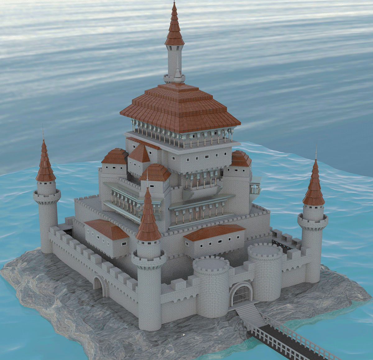 3D Castle Maya