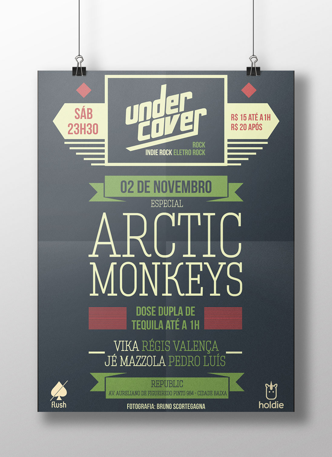 undercover flyer poster party festa The Killers arctic monkeys the strokes brand logo type