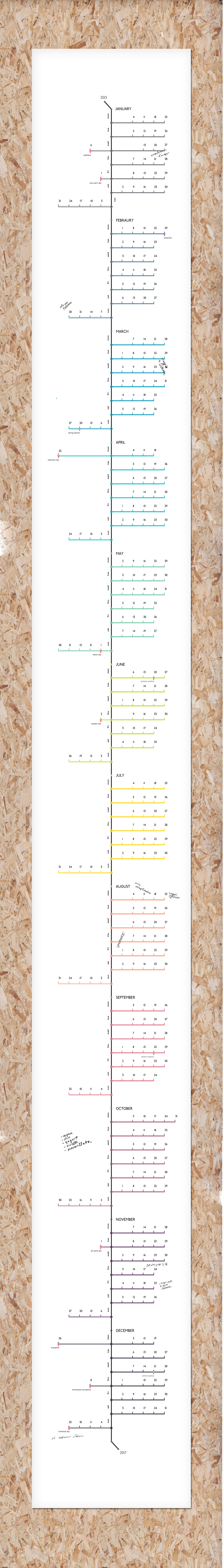 wall calendar undergroung map tube johnston sans