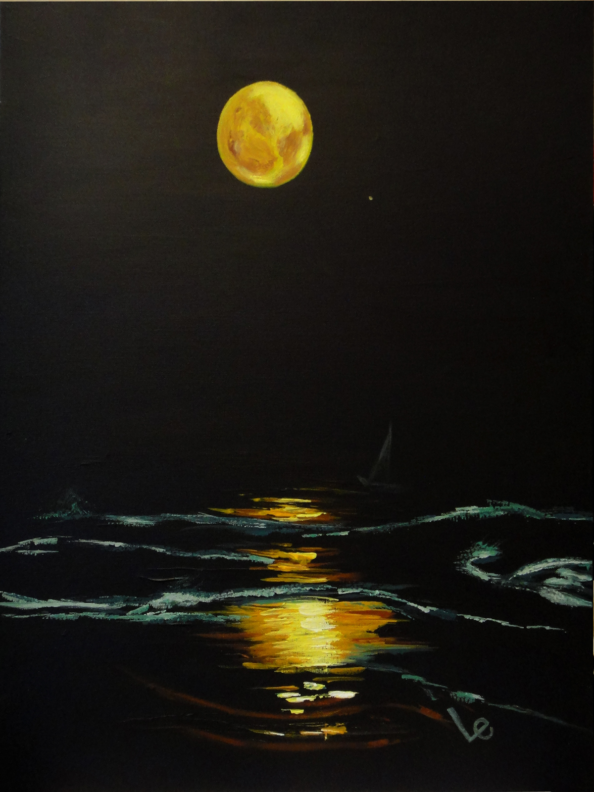moon night Sailfish glare sea