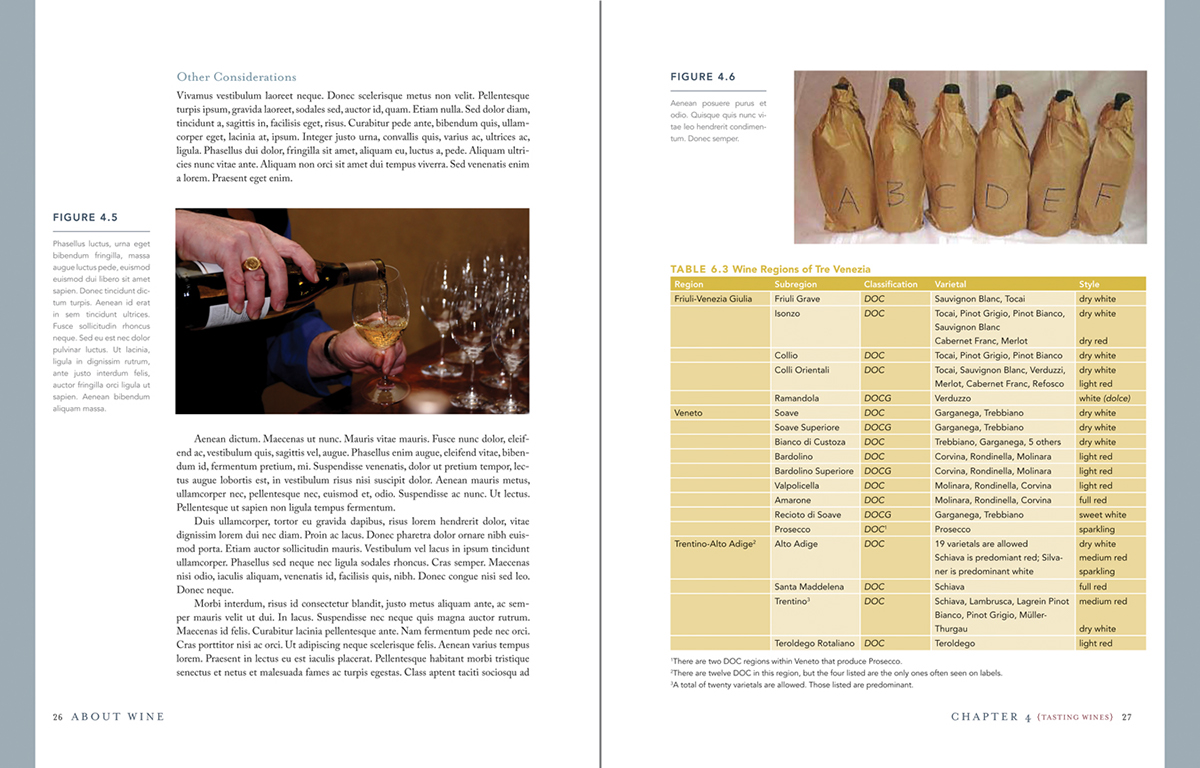Adobe Portfolio wine text book publishing   book design