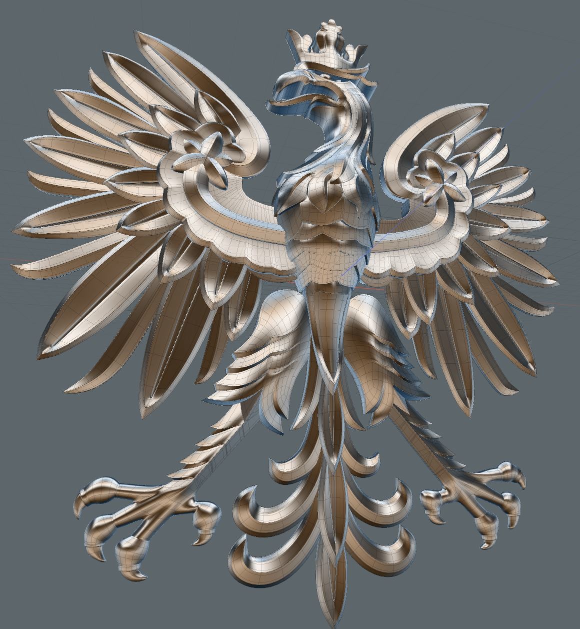 3d modeling Jewellery modo eagle coat of arms pendant silver 3d print model casting