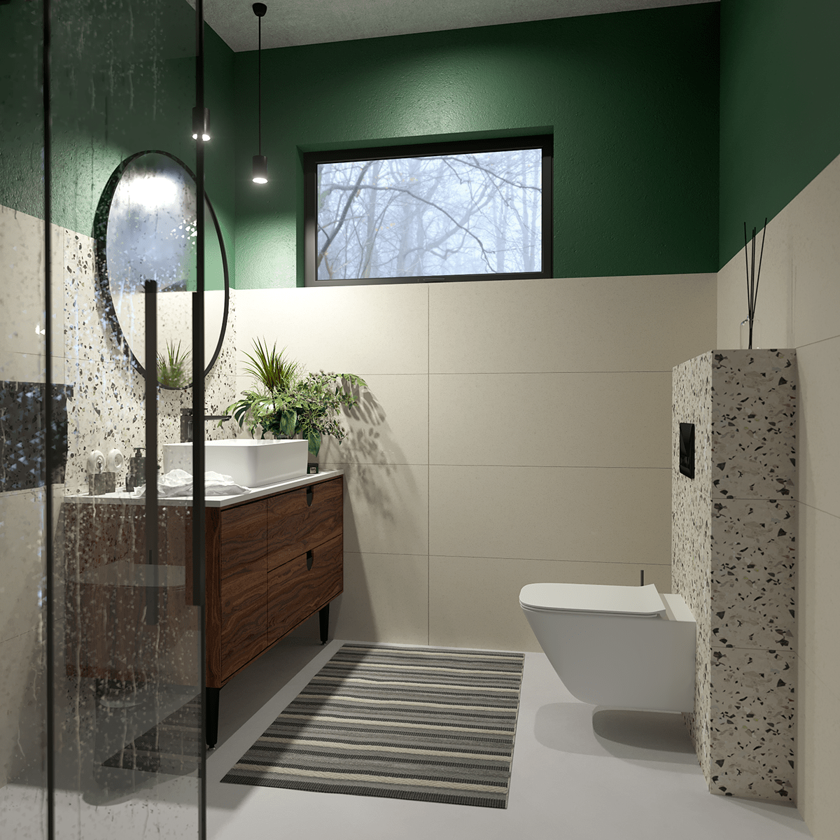 3D arch architecture bathroom blender CoronaRender  flat Interior Interior Visualization visualization