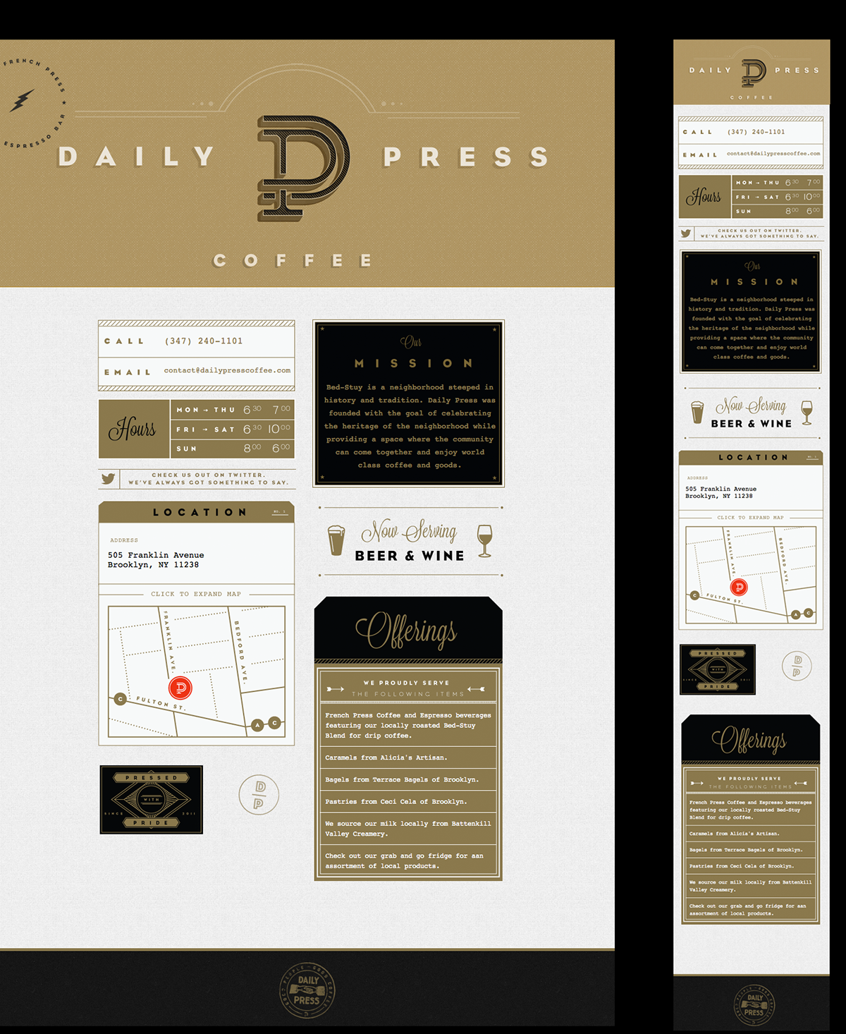 Coffee Daily Press identity logos logo vingtage dark tradition print
