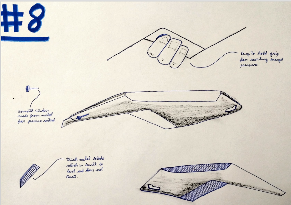 ILLUSTRATION  product sketch industrial design  Render sketch artwork iteration Blade knife handmade