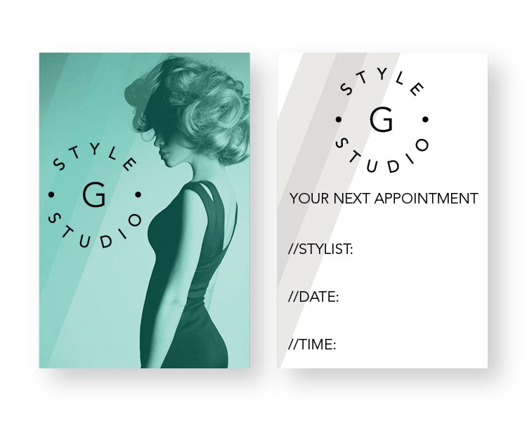 logo business card hair Style menu Collateral