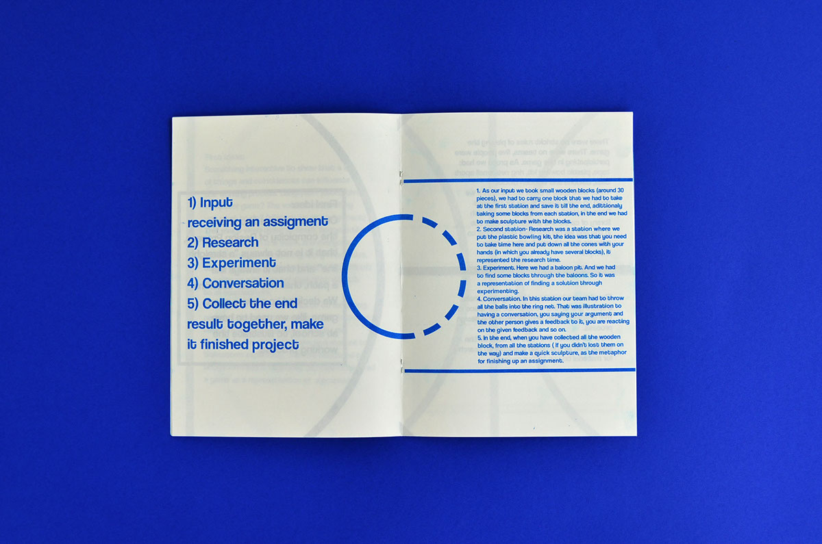 graphic design  print Riso Booklet book OneColor blue sport grid