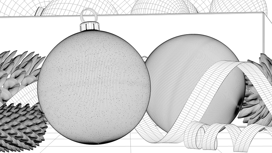 Happy Holidays dicember spheres chismas merry celebrations CGI 3D