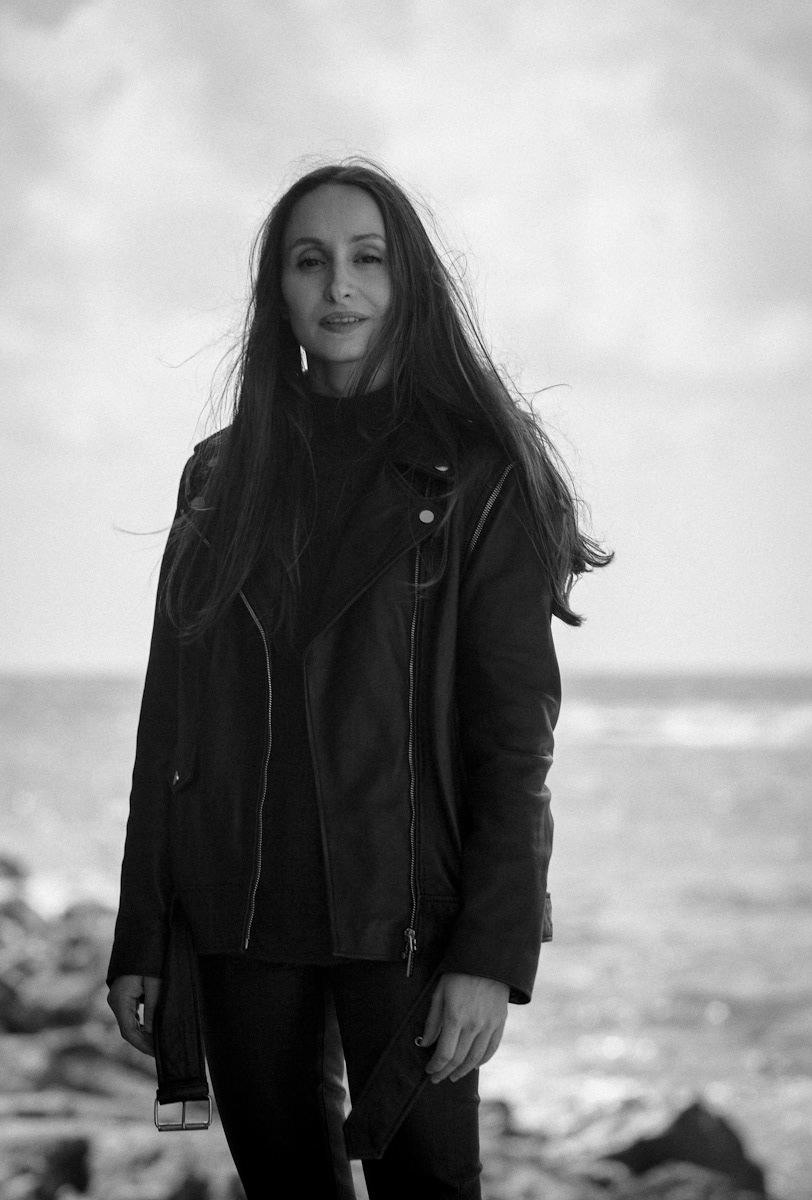 black white dramatic Fashion  portrait sea