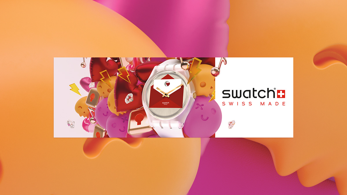 animation  valentine’s day vday pink red watch swatch squashy Love heart