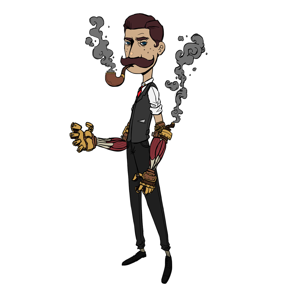 Adobe Portfolio Character design idea concept muscle Retro vintage agent redpipes smoker characterdesign Gentlement