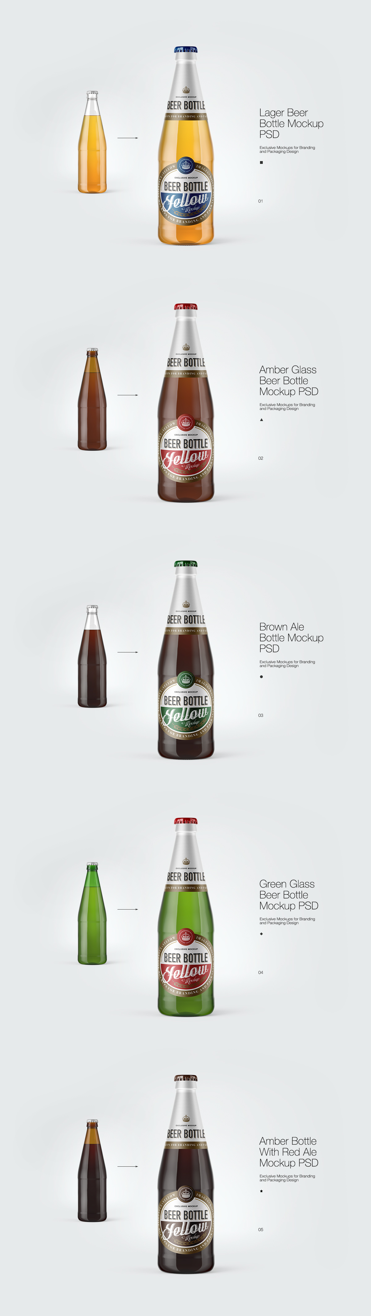 Download 5 Beer Bottles Psd Mockups On Behance PSD Mockup Templates