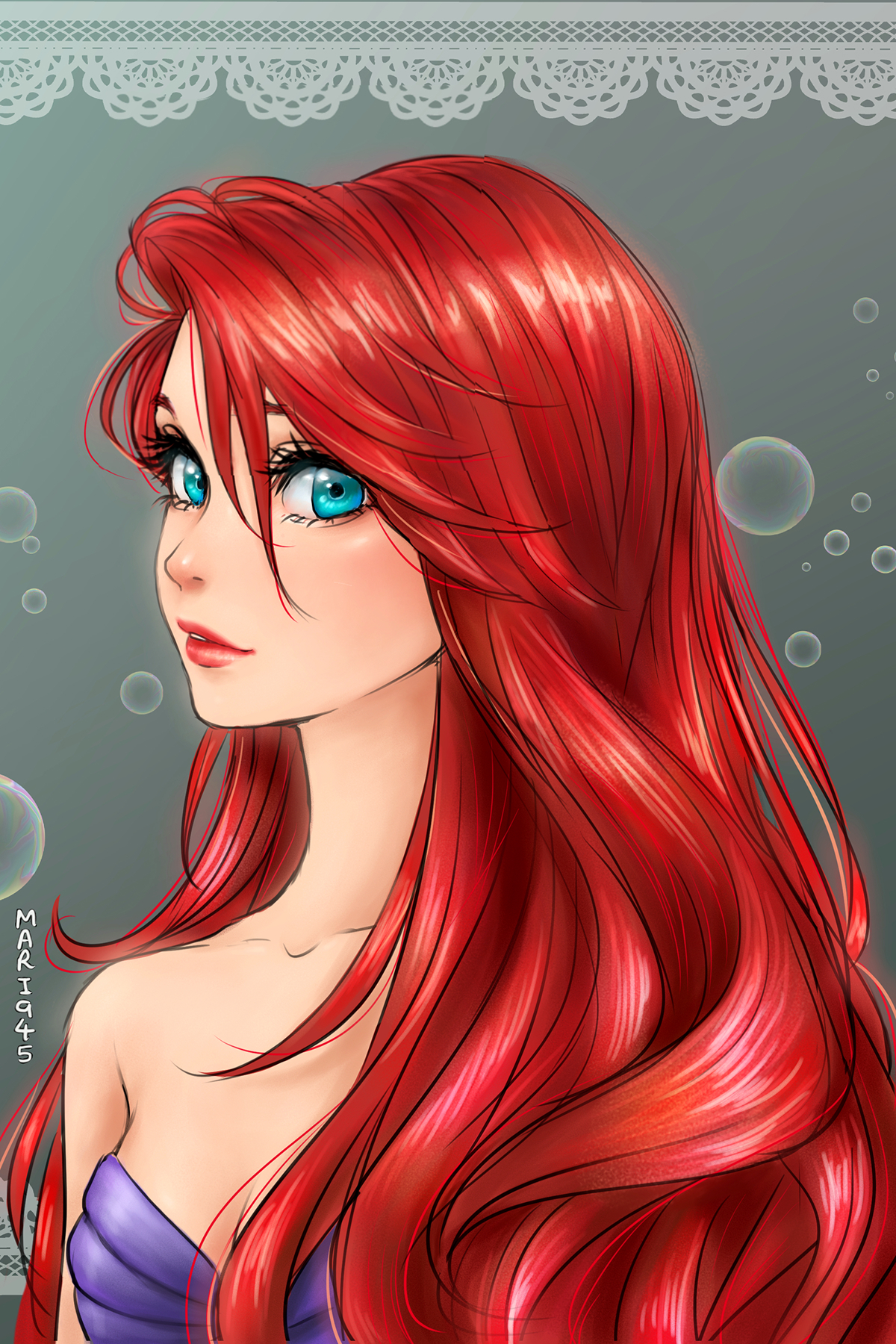 ARIEL The Little Mermaid red head red disney Princess
