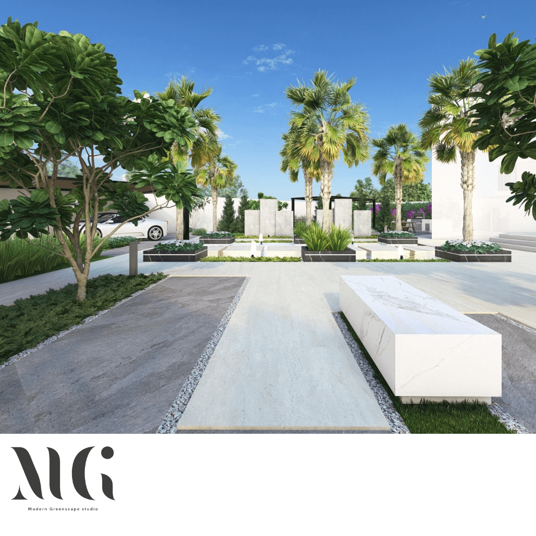Landscape Design garden pathway Yards minimal architecture contemporary 3d modeling Lumion Render SketchUP architecture