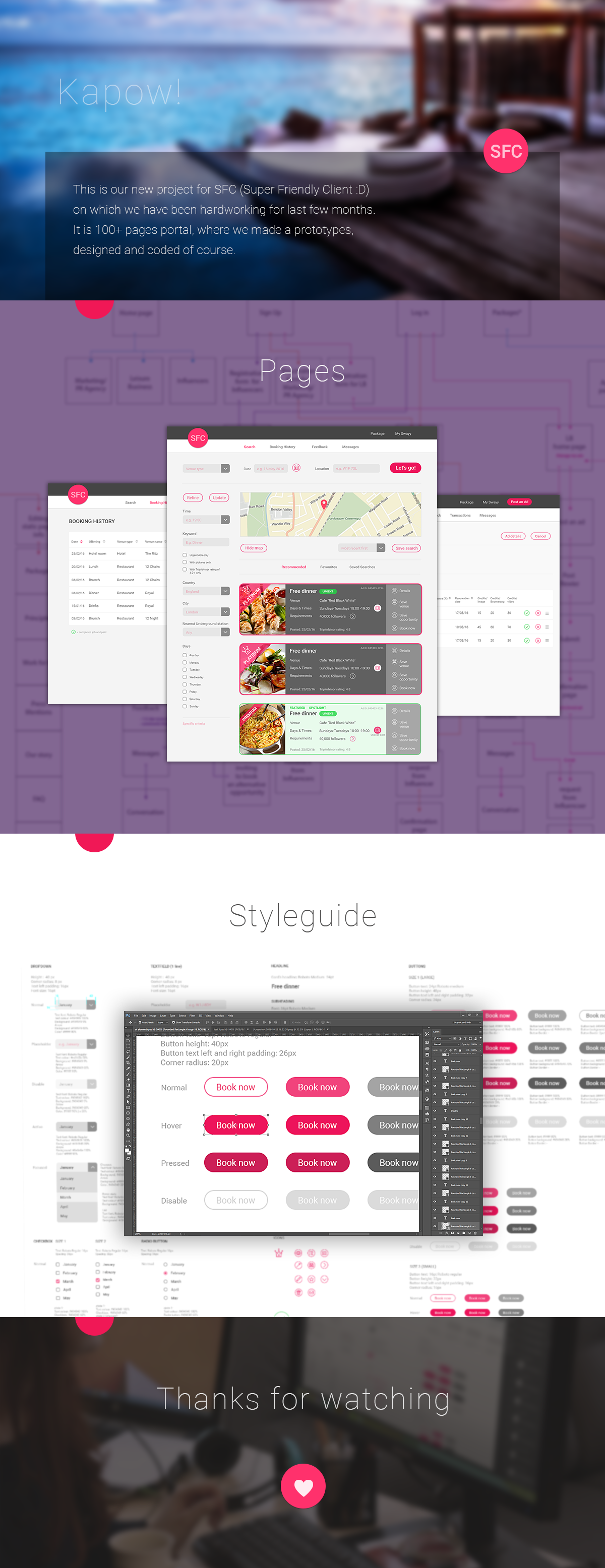 Webdesign UI ux styleguide Website showcase portal Web design