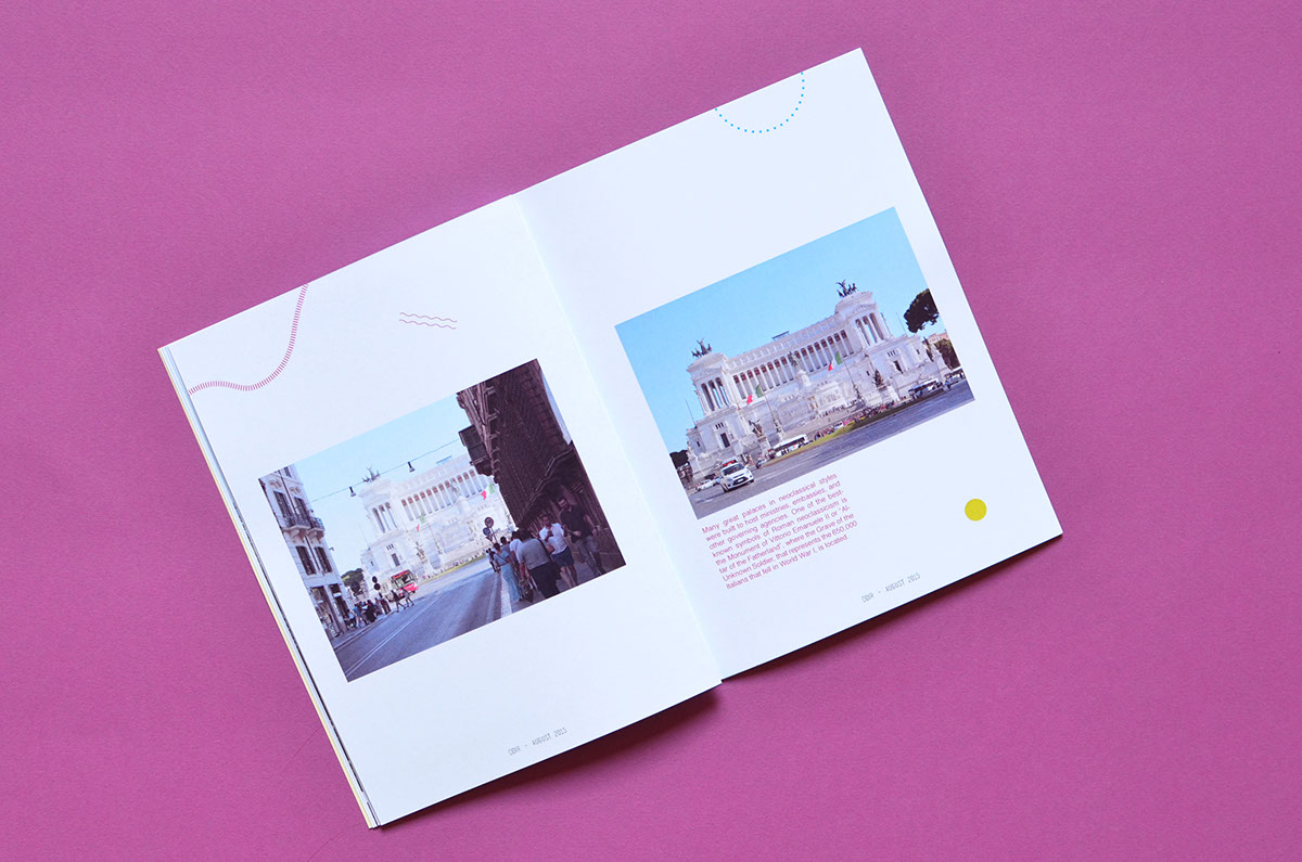 Rome Italy Layout city Travel journal minimal vibrant colorful shapes squares