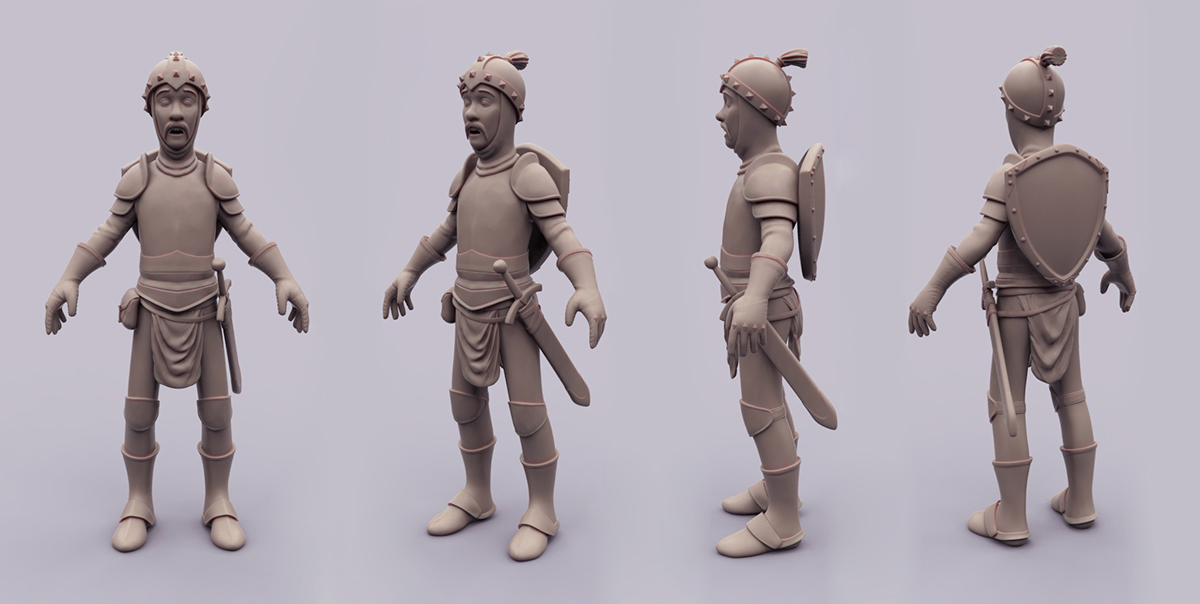 soldier cartoon Character medieval Zbrush