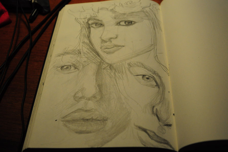 sketchbook studies self-portraits