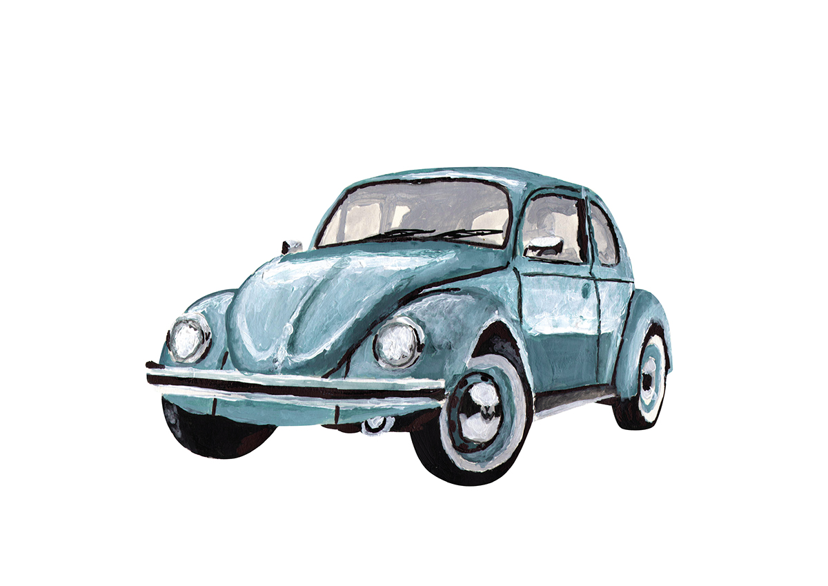 Beetle Illustration illustration as communication mesh mesh tool car Car Illustration school Project beetle volkswagen Typographic Design acrylic