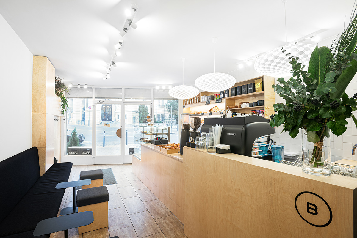 budapest coffee shop furniture design  graphic design  interior design  plywood