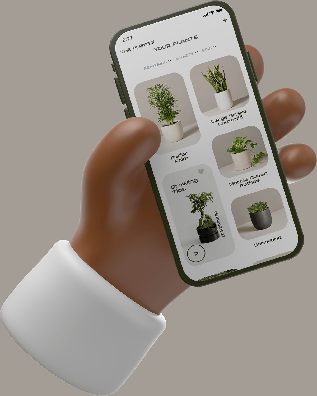 3D app Appdesign interfacedesign ios mobile plants UI ux