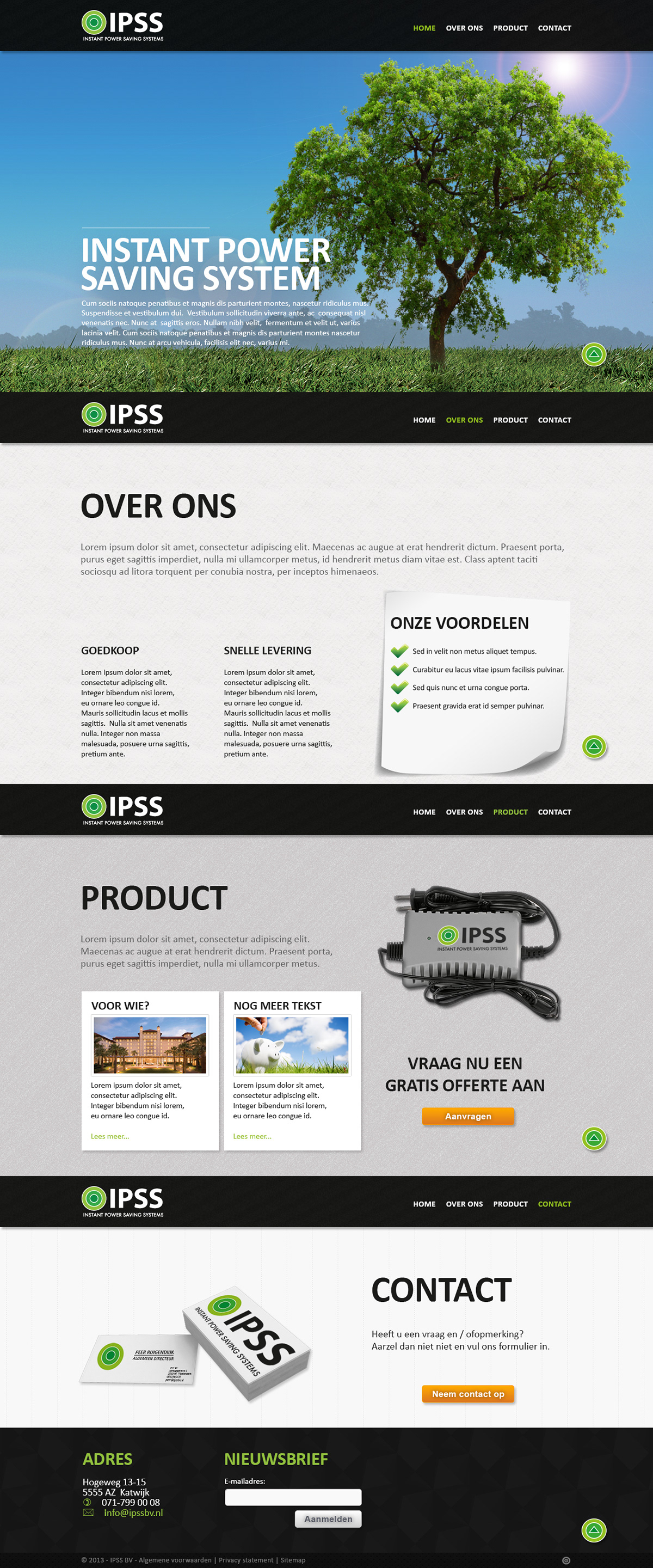 Single Page IPSS flat design