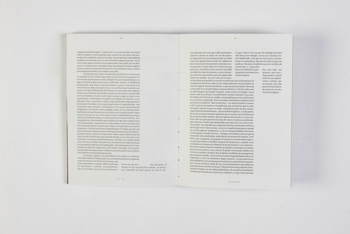 editorial typography   cinematography Vinterberg Dogma95 book Project experimental bending blackandwhite