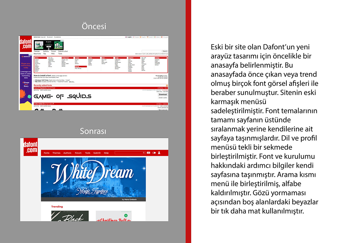 dafont page design page layout page redesign Web Design  Website