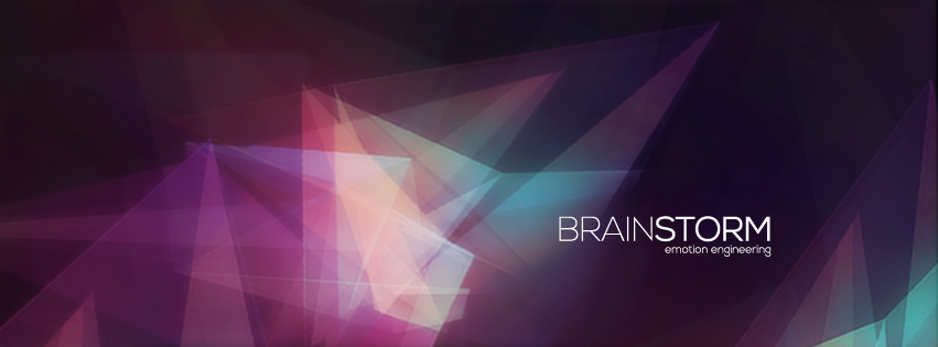 Brainstorm logo abstract color multicolor polygonal transparent glass emotion