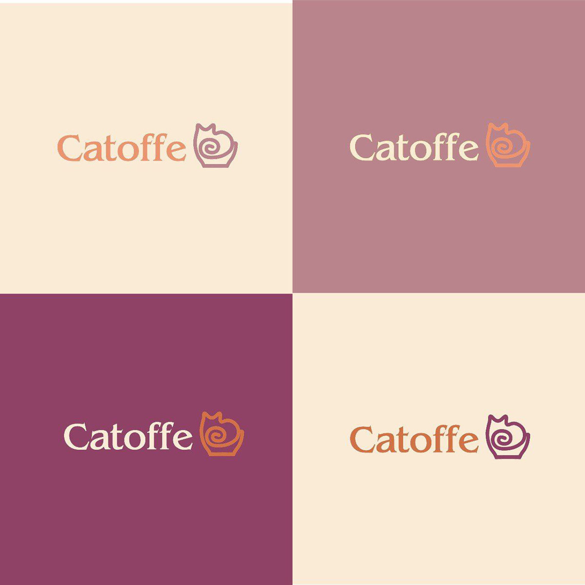 Cat logo cafe Cafe design Coffee Logo Design Logotype design adobe illustrator